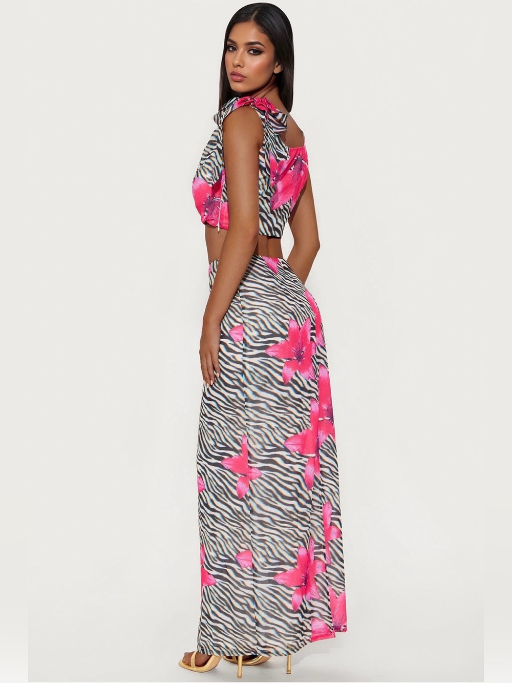 Wild Bloom Zebra Skirt Set - Black/Pink - Picture 3 of 3